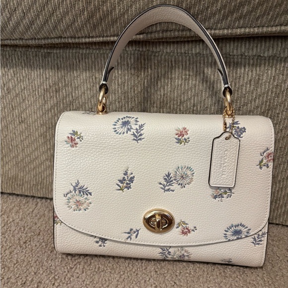 Coach Handbags - BNWT Coach Tilly with Glitter Dandelion Floral Appliqué